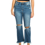 HR Distressed Crop Straight Leg Jean - Denny's