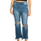 HR Distressed Crop Straight Leg Jean - Denny's