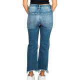 HR Distressed Crop Straight Leg Jean - Denny's