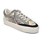Low Top Platform Sneaker with Siver & Gold Snake Skin Print - Denny's