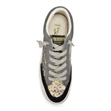 Low Top Platform Sneaker with Siver & Gold Snake Skin Print - Denny's