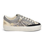 Low Top Platform Sneaker with Siver & Gold Snake Skin Print - Denny's