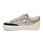 Low Top Platform Sneaker with Siver & Gold Snake Skin Print - Denny's