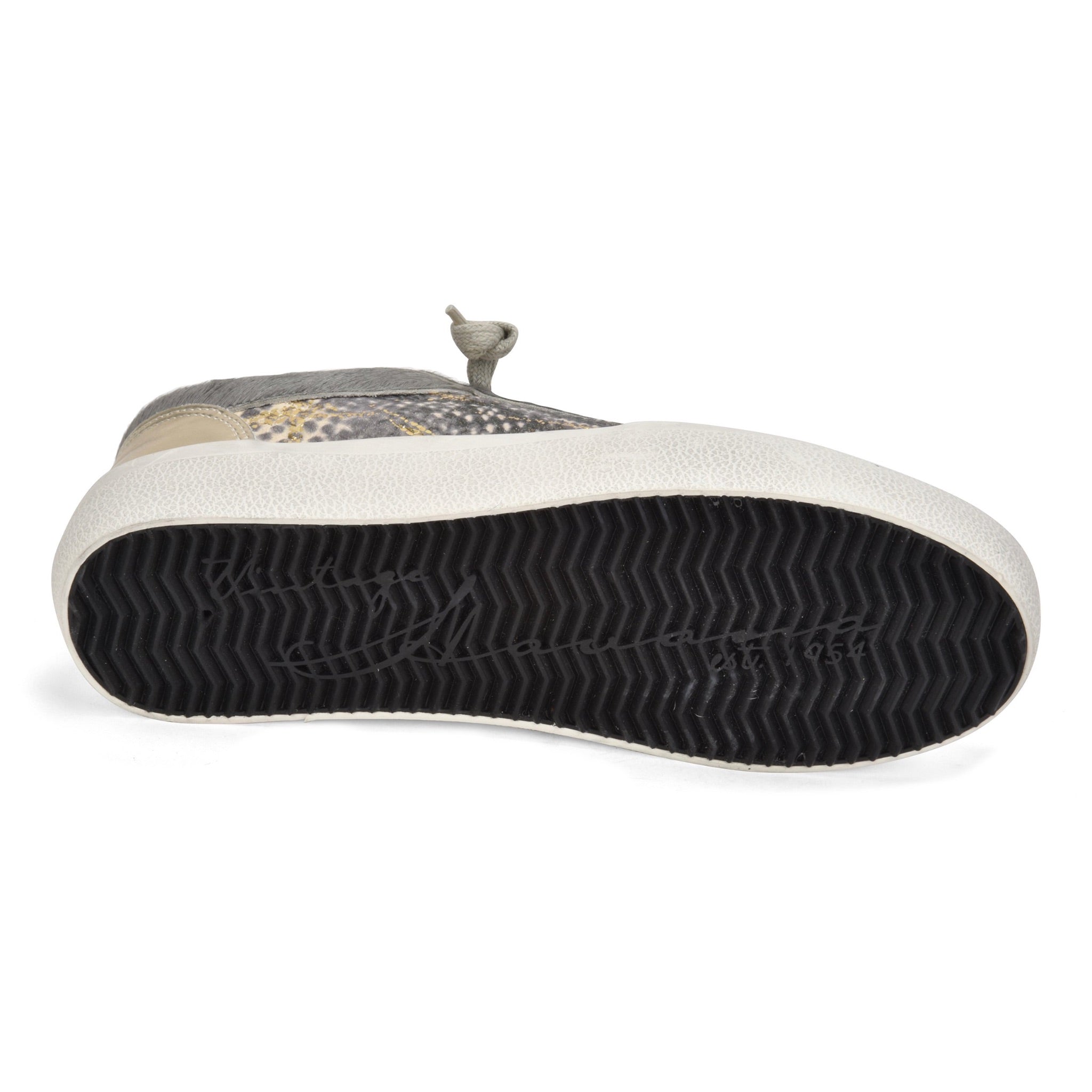Low Top Platform Sneaker with Siver & Gold Snake Skin Print - Denny's