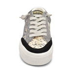 Low Top Platform Sneaker with Siver & Gold Snake Skin Print - Denny's