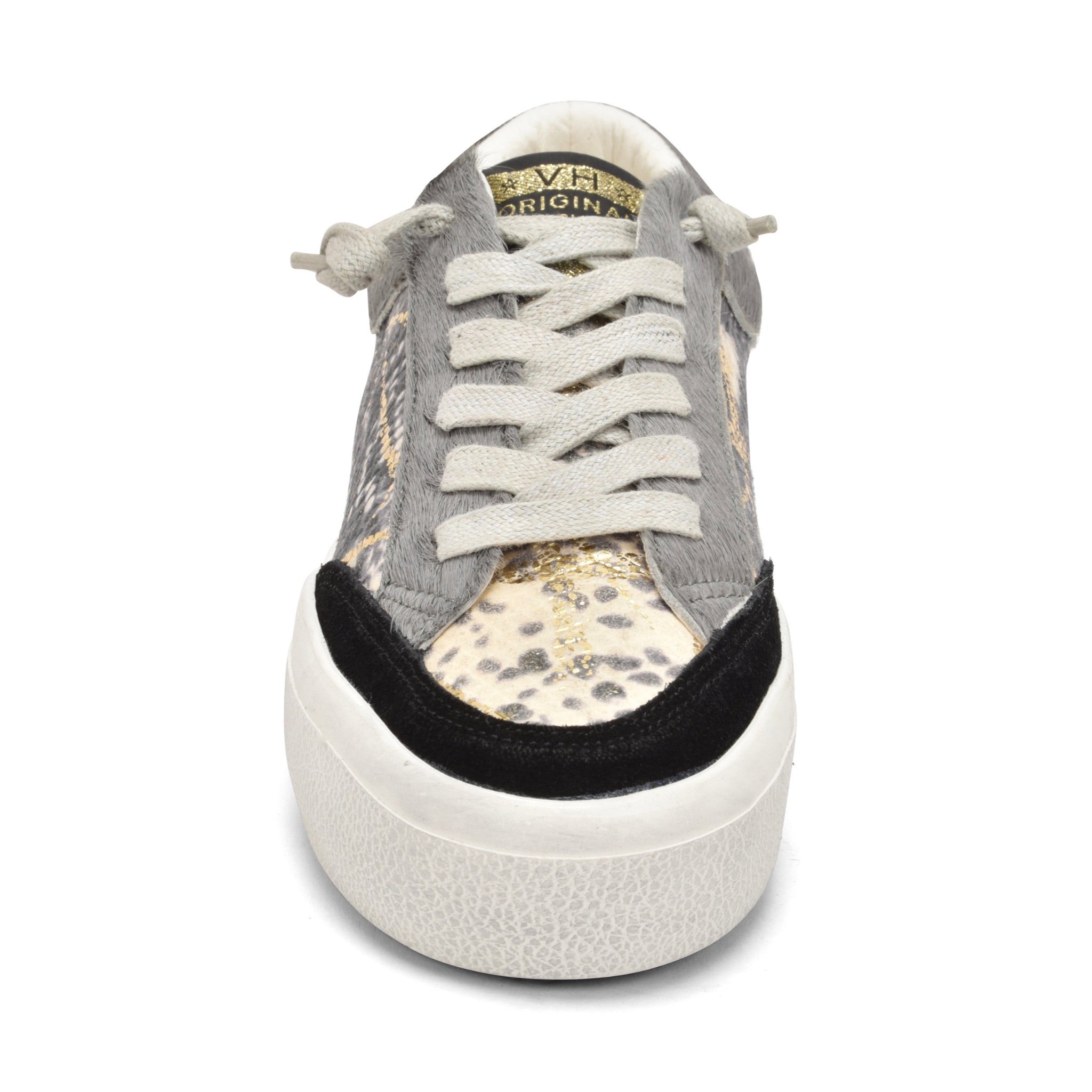 Low Top Platform Sneaker with Siver & Gold Snake Skin Print - Denny's