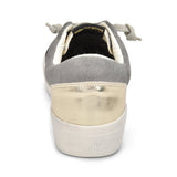 Low Top Platform Sneaker with Siver & Gold Snake Skin Print - Denny's