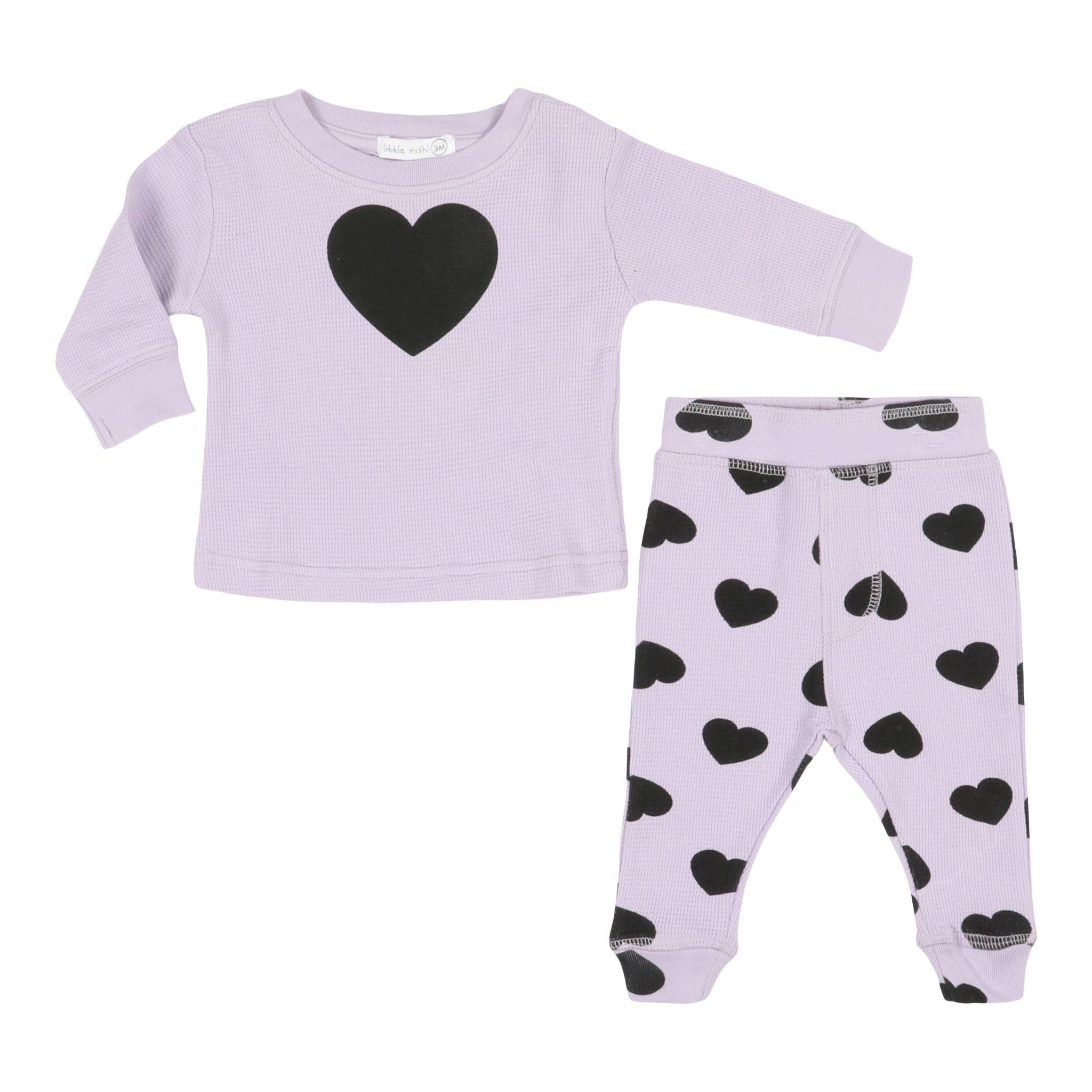 Black Hearts Lilac 2pc Set - Denny's