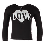 Long Sleeve Notch Top with Silver Heart Love - Denny's