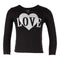 Long Sleeve Notch Top with Silver Heart Love - Denny's