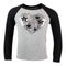 Long Sleeve Raglan Top with Black Sleeves and heart - Denny's