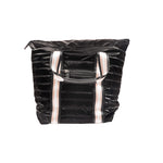 L Tote Shiny Nylon Striped Nylon - Denny's