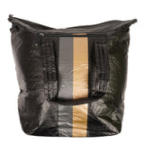 Large Puffer Tote with Crinkled Nylon Metallic Stripe - Denny's