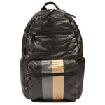 Crinkled Puffer Backpack with Metallic Stripe - Denny's