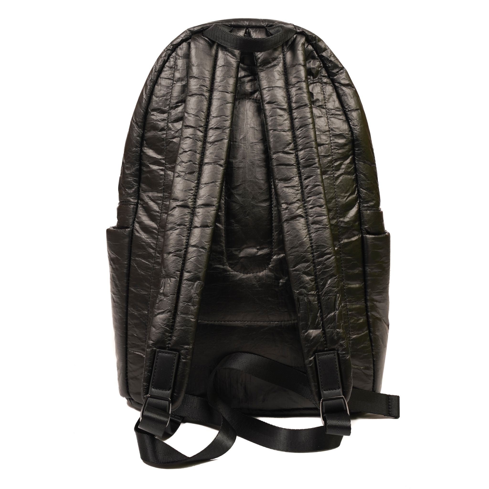 Crinkled Puffer Backpack with Metallic Stripe - Denny's