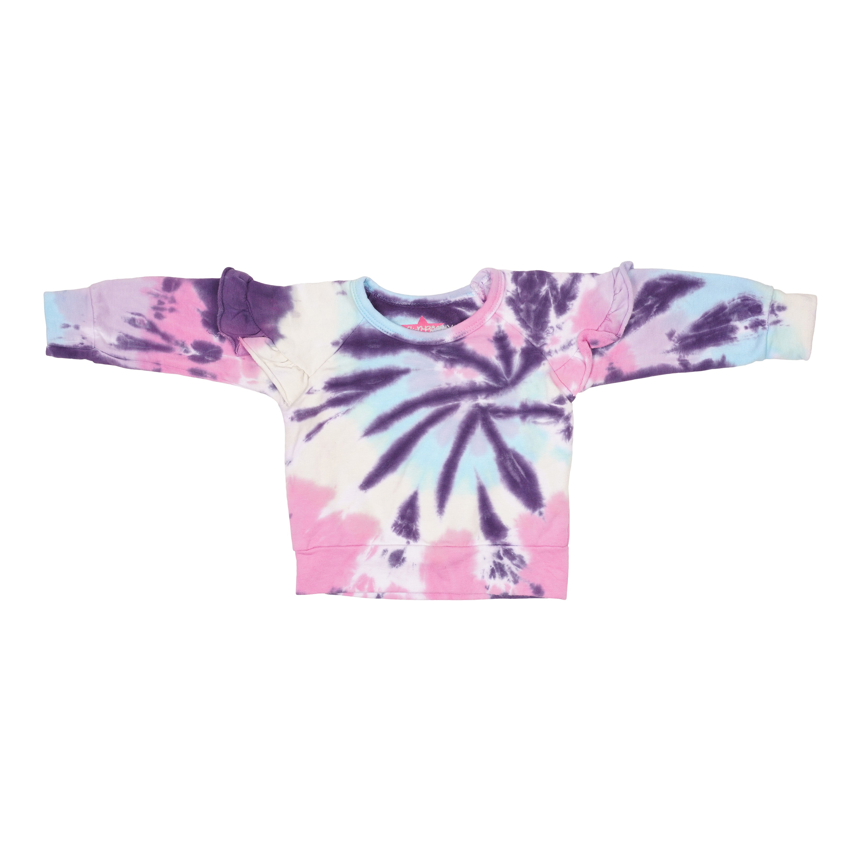 Ruffle Shoulder Tie Dye Sweatshirt - Denny's