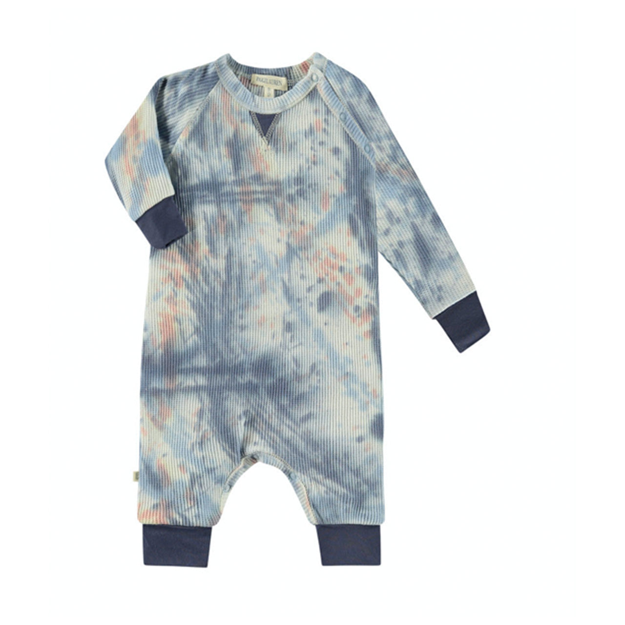 Navy & Blue Splatter Raglan Coverall - Denny's