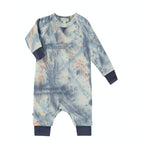 Navy & Blue Splatter Raglan Coverall - Denny's