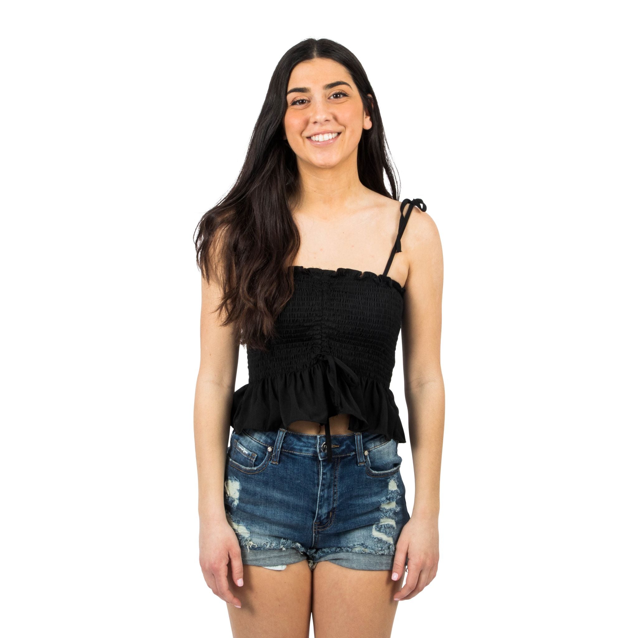 Rouched Smocked Tie Tank - Denny's