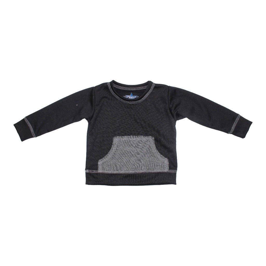Sweatshirt Black with Grey Kangaroo Pocket - Denny's