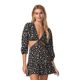 Cut Out Printed Dress - Denny's