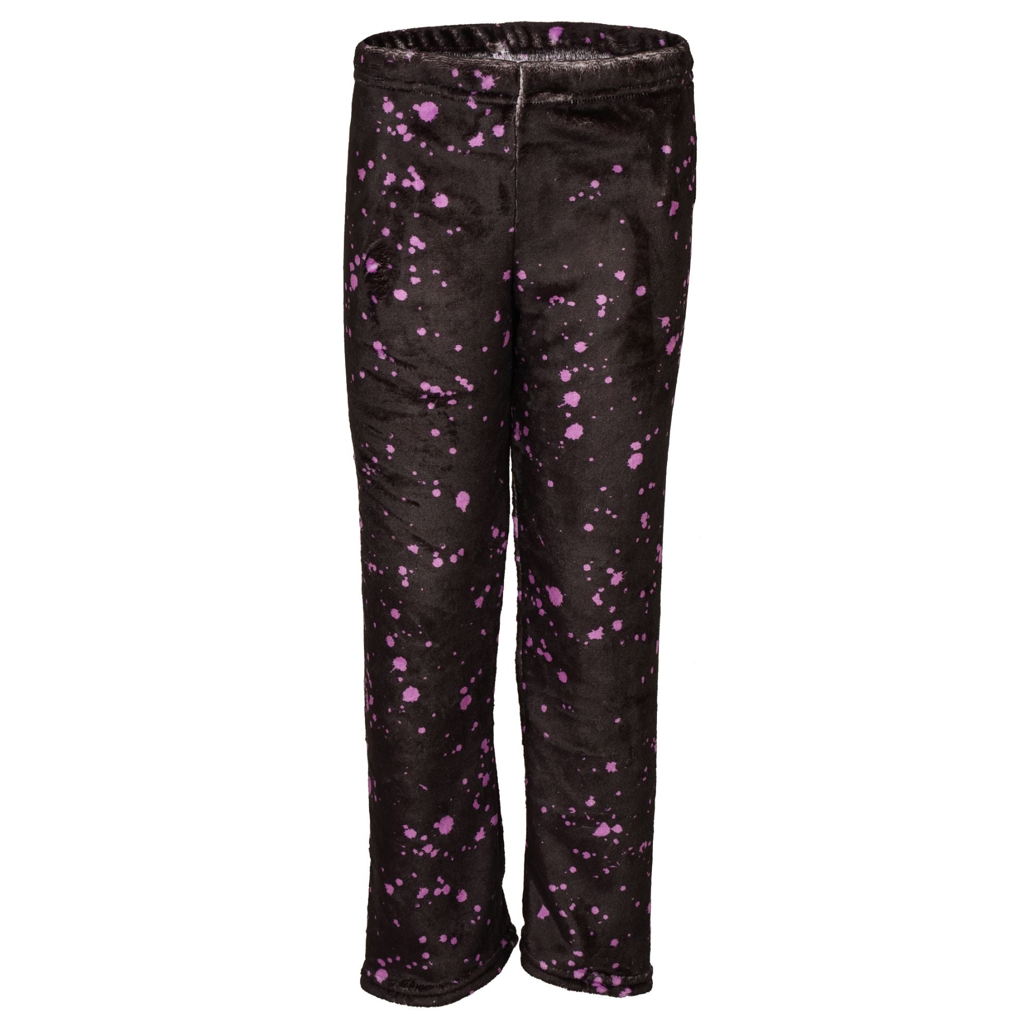 Purple Splatter Black Fuzzy Lounge - Denny's