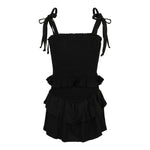 Smocked Tiered Solid Dress - Denny's
