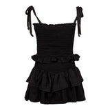 Smocked Tiered Solid Dress - Denny's