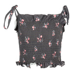 Floral Tie Strap Crop Smocked Top - Denny's