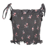 Floral Tie Strap Crop Smocked Top - Denny's