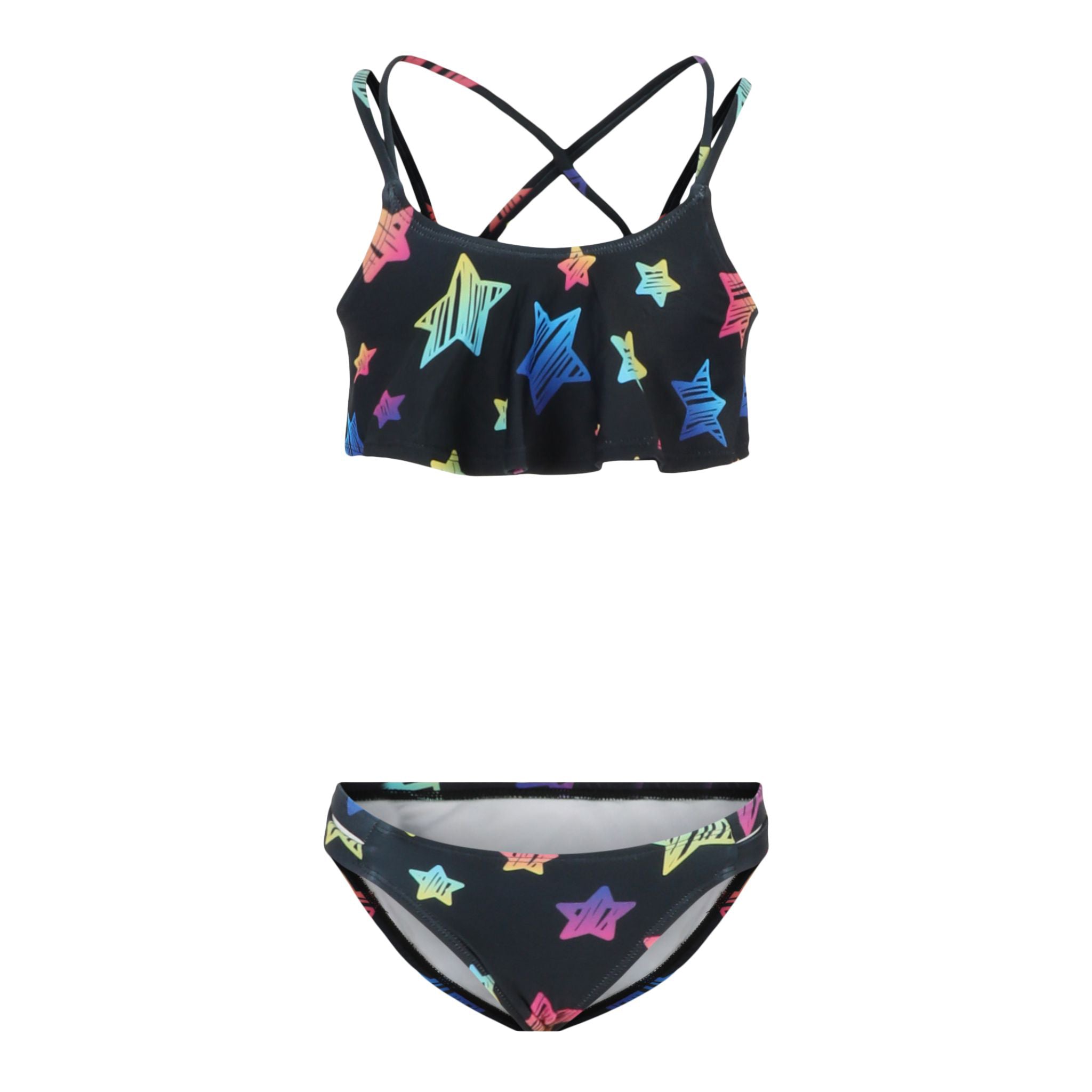 2pc Hazel Multi Stars Ruffle Bikini - Denny's