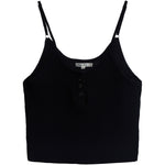 Snap Henley Crop Ribbed Cami - Denny's
