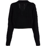 V-Neck Cableknit Sweater - Denny's