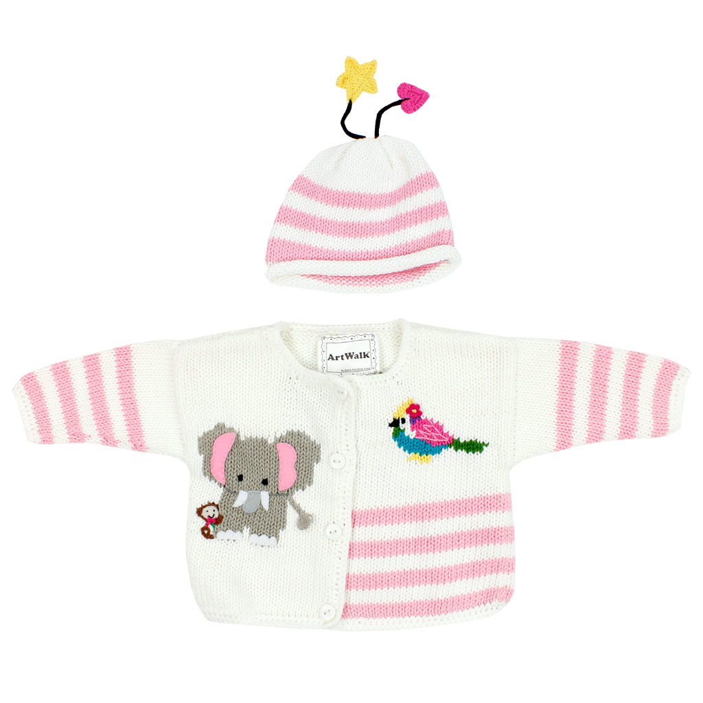 Pink Elephant Sweater and Hat - Denny's