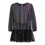 Luster Dot Tie Waist Dress - Denny's