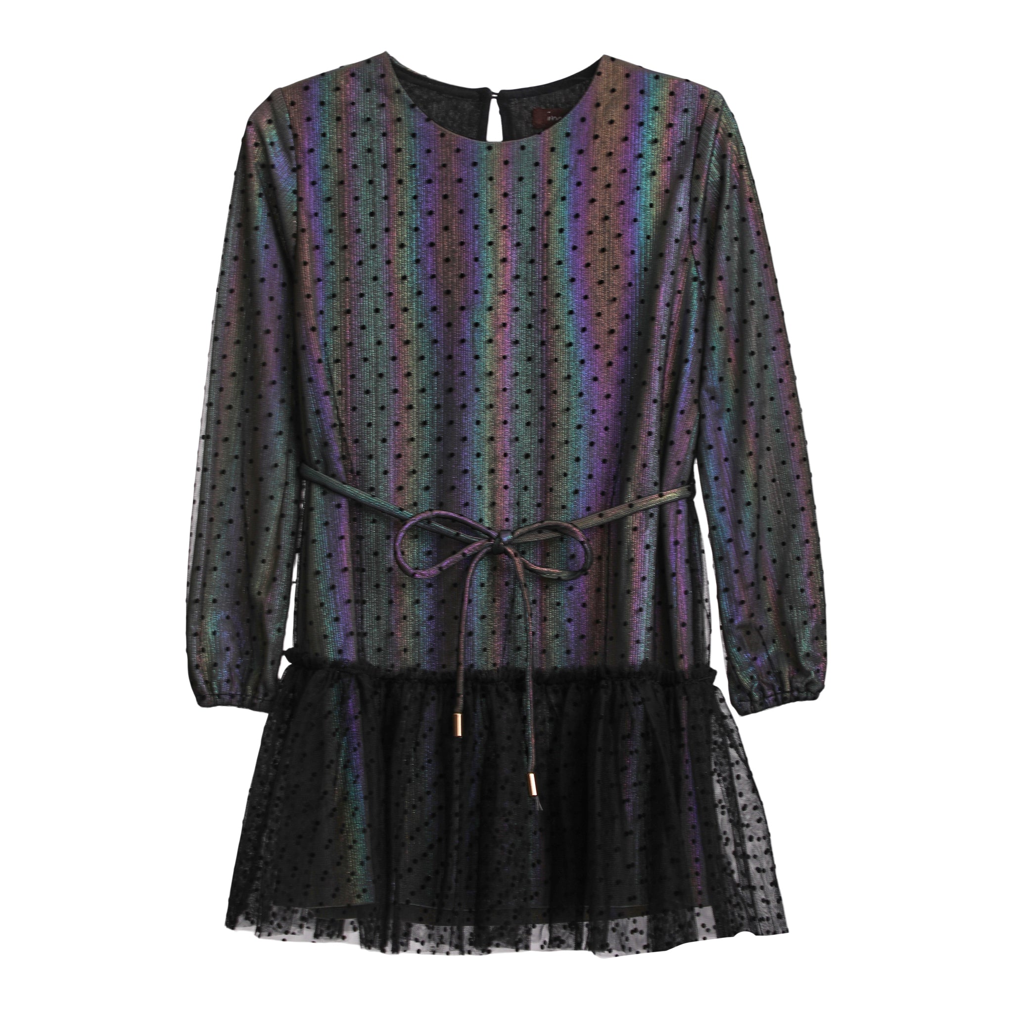 Luster Dot Tie Waist Dress - Denny's