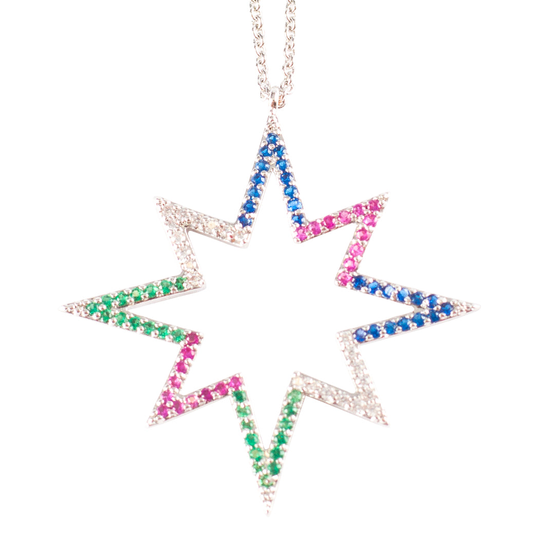 Open Star Rainbow Necklace - Denny's