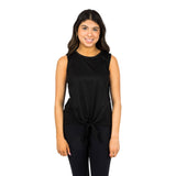 Ribbed Solid Tie Front Tank - Denny's