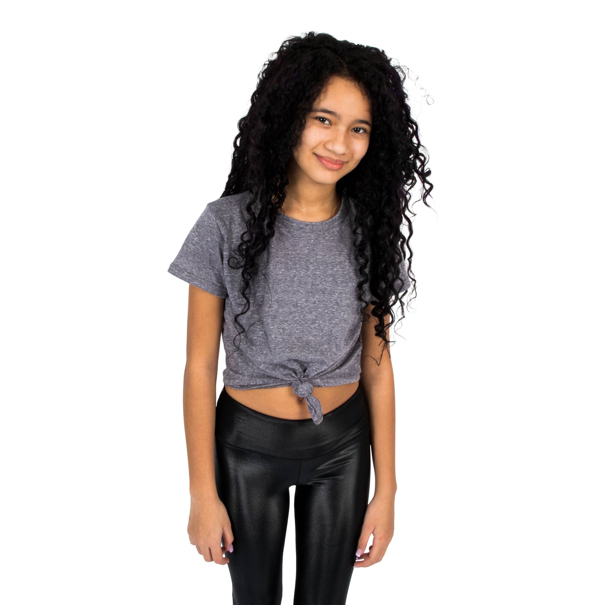 Short Sleeve Tie Front Tri Blend Tee - Denny's