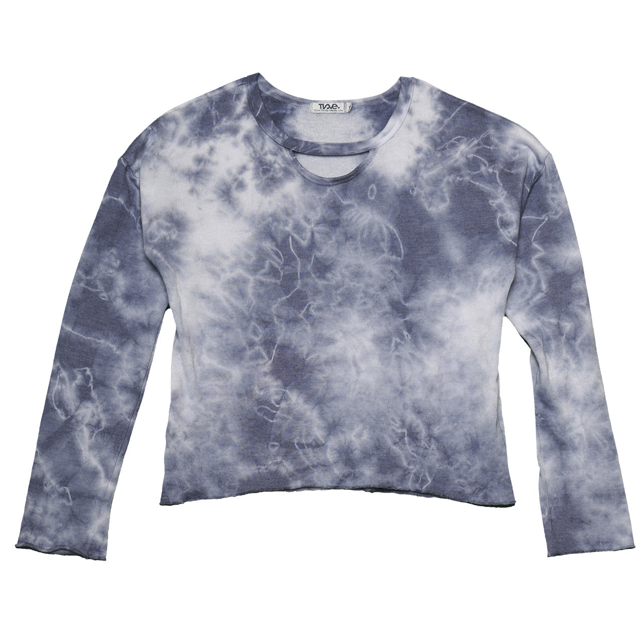 Keyhole Tie Dye Long Sleeve Shirt - Denny's