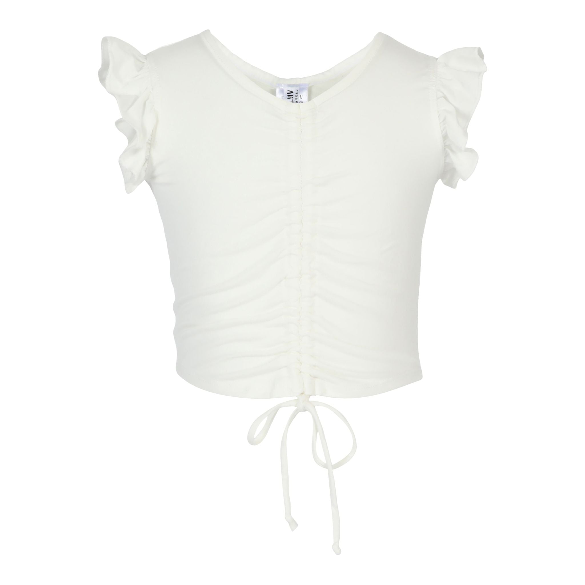 Rouched Middle Ruffle Sleeved Top - Denny's