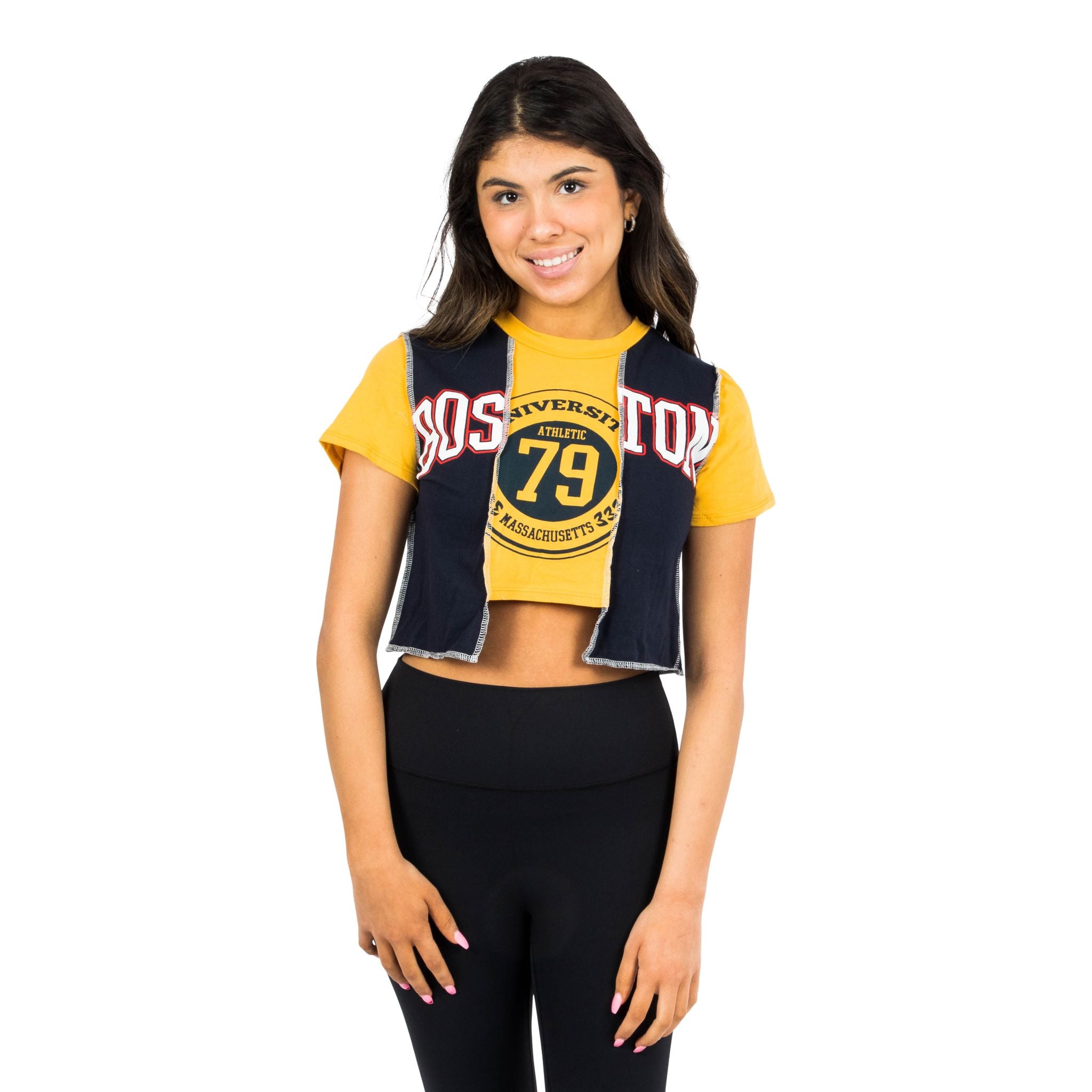 Boston Colorblock Crop Tee - Denny's