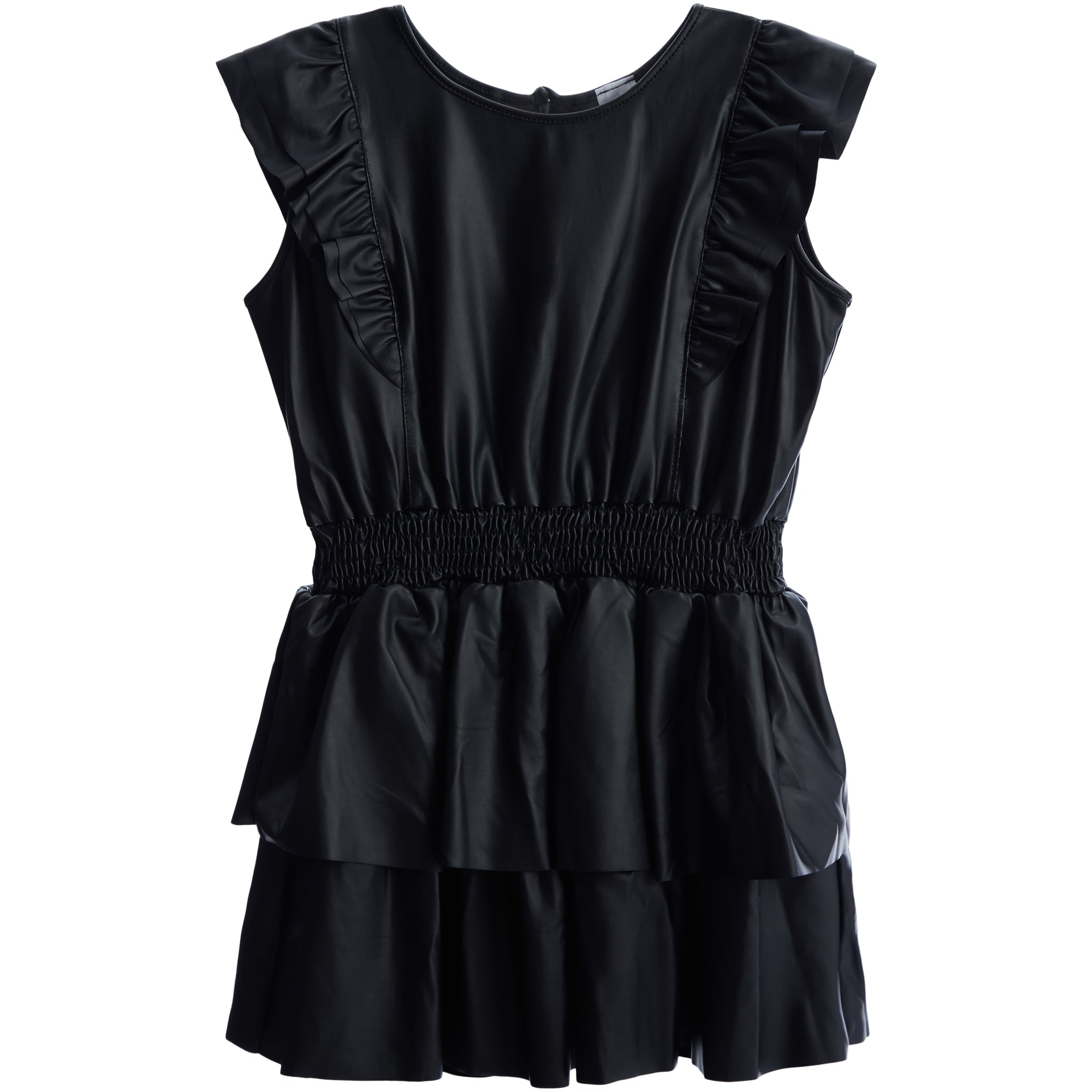 Faux Leather Ruffle Dress - Denny's