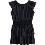 Faux Leather Ruffle Dress - Denny's