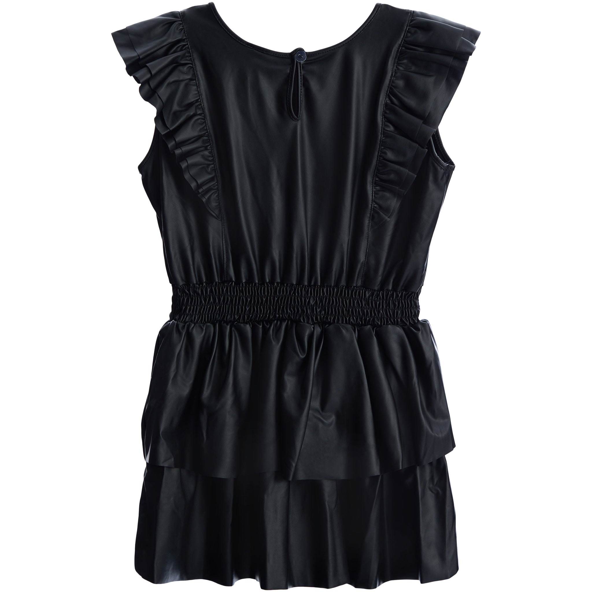 Faux Leather Ruffle Dress - Denny's