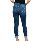 Mid-Rise Disstressed Cuffed Ankle Skinny Jean - Denny's