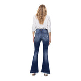 High Rise Distressed Flare Jean - Denny's