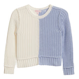 Blue & White Color Block Sweater - Denny's