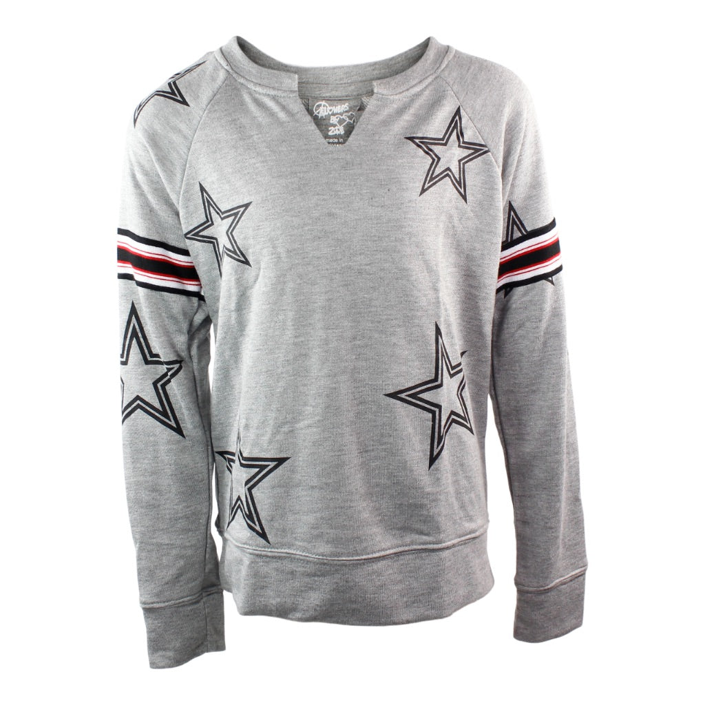 Cut Neck Sweatshirt Allover Star Taping Arm - Denny's