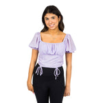 Short Sleeve Cinched Front Puff Sleeve Top - Denny's